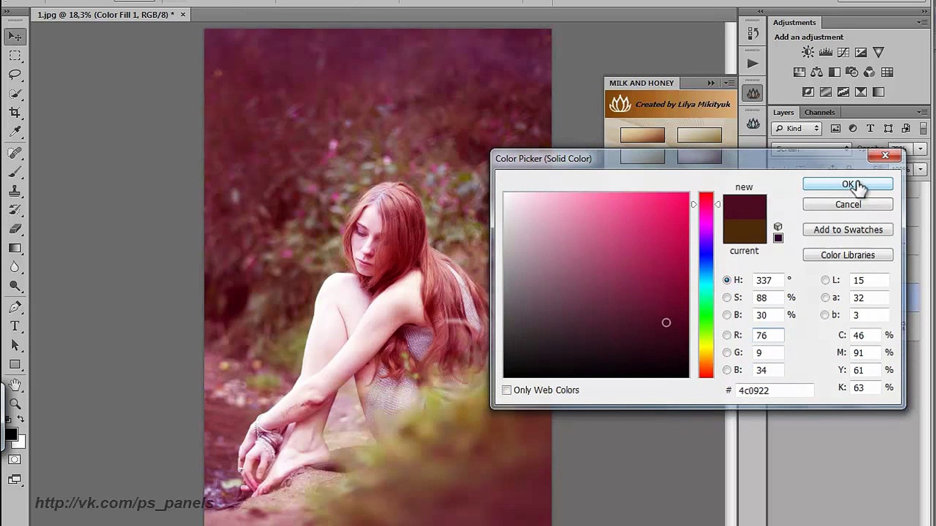 ⁣Панель для Photoshop 'Milk&Honey'