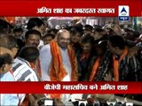 Amit Shah receives grand welcome in Ahmedabad