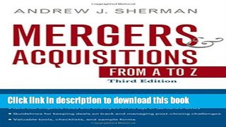 [Popular] Mergers and Acquisitions from A to Z Kindle Collection