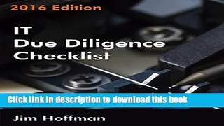 [Popular] IT Due Diligence Checklist: 2016 Edition Hardcover Online