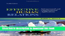 [Popular] Effective Human Relations: Interpersonal and Organizational Applications Hardcover Free