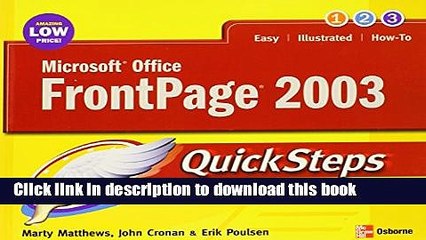 [Download] Microsoft Office FrontPage 2003 QuickSteps Hardcover Collection
