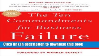 [Popular] The Ten Commandments for Business Failure Paperback Free