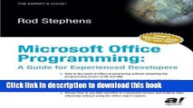 [Download] Microsoft Office Programming: A Guide for Experienced Developers Kindle Free