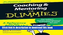 [Popular] Coaching and Mentoring For Dummies Kindle Free