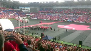 Wales Squad doing the Icelandic Clap at the Homecoming Party