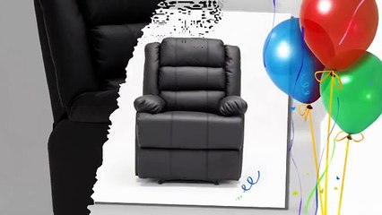 Leather Recliner Armchair Lounge Chair Sofa Reclining Ergonomic Black