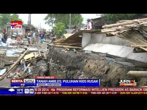 Puluhan Kios di Bekasi Rusak Akibat Tanah Ambles