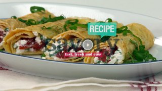 Rolled omelet with basil and cottage cheese – Savory