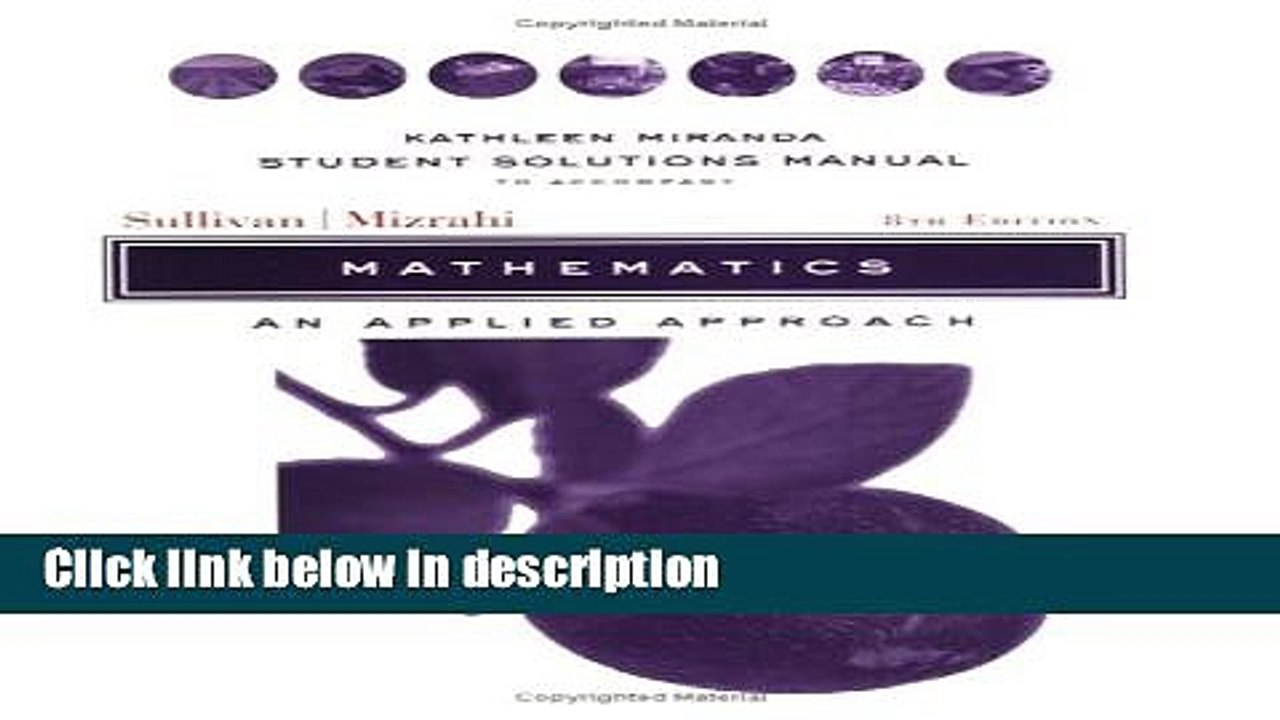 Books Mathematics, Student Solutions Manual: An Applied Approach Free Online