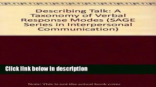 Books Describing Talk : A Taxonomy of Verbal Response Modes (SAGE Series in Interpersonal