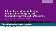 Download Understanding Psychological Contracts at Work: A Critical Evaluation of Theory and