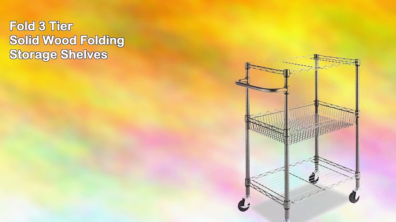 Fold 3 Tier Solid Wood Folding Storage Shelves