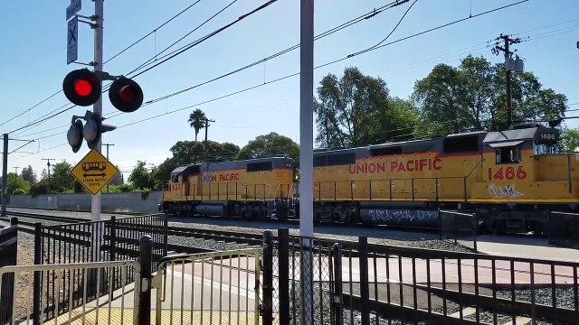 Union Pacific 623 Placerville Industrial Local, Light rail, Coloma/White Rock Pedestrian Crossing