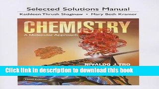 [Popular] Books Selected Solutions Manual for Chemistry: A Molecular Approach, 3rd Edition Free
