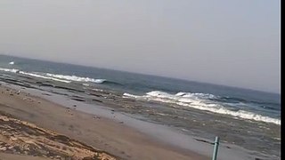 Tsunami in the Arabian Sea on 2013-09-24, observed in Ras-al-Hadd, Oman (video 2/4)