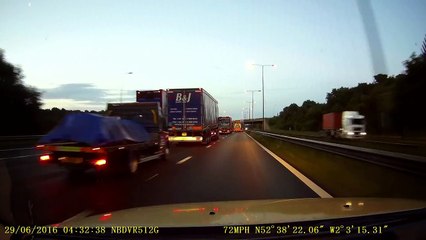 Lorries using lane 3 of motorway