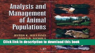 [Popular] Analysis and Management of Animal Populations Kindle Online