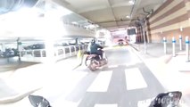 Ce motard tombe sur des voleurs de vélo et se fait frapper par eux en voulant alerter la police !