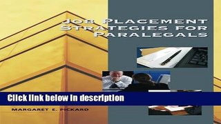 [PDF] Job Placement Strategies for Paralegals Ebook Online