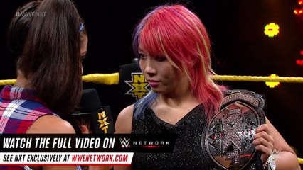 Bayley and Asuka sign their contract for TakeOver Brooklyn II WWE NXT, Aug.10, 2016