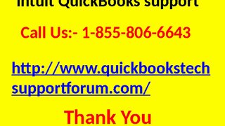 Get solution for intuit QuickBooks  Errors   +1-855-806-6643