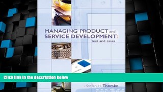 Big Deals  Managing Product and Service Development: Text and Cases  Free Full Read Best Seller