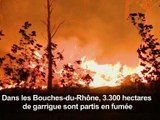 Incendies près de Marseille: 3.300 hectares brûlés, risque de reprise