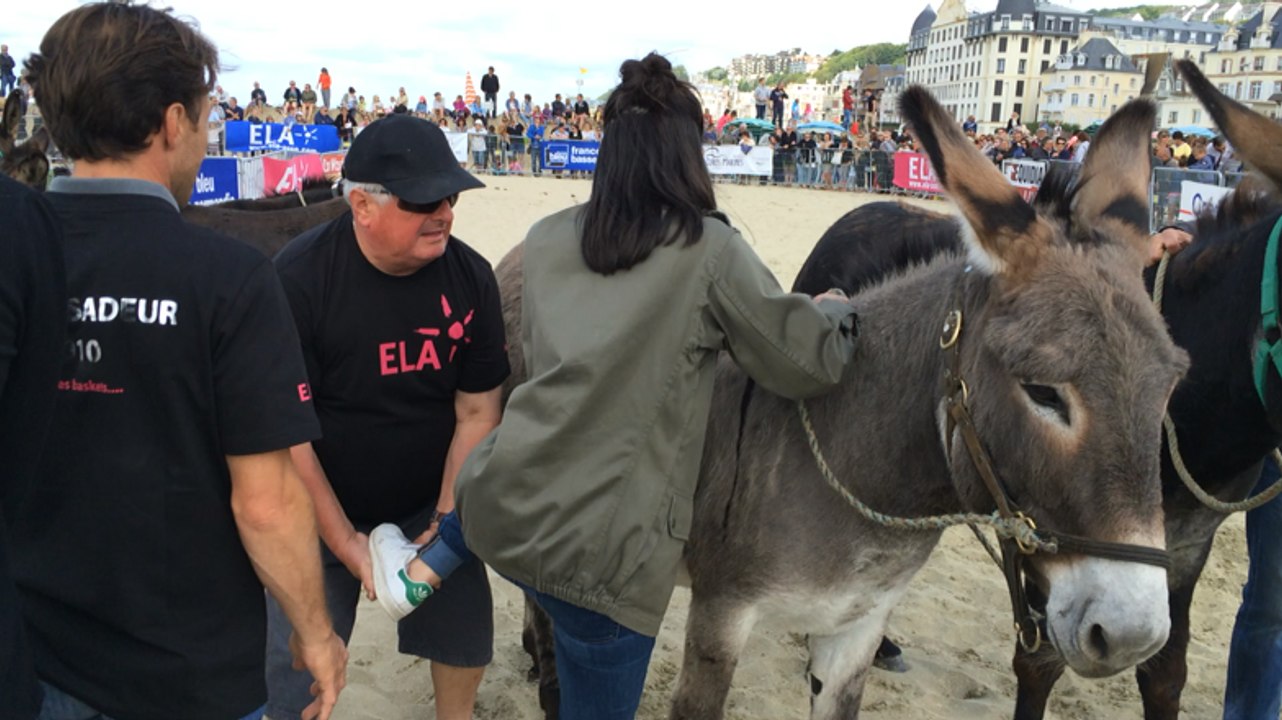 À dos d'âne sur la plage de Trouville