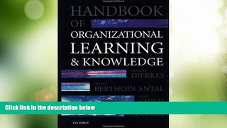 Big Deals  Handbook of Organizational Learning and Knowledge  Best Seller Books Best Seller