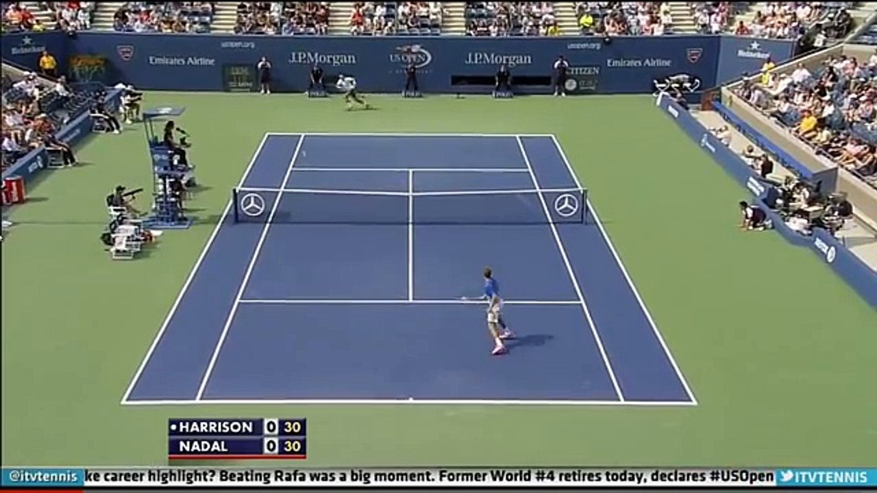 Rafael Nadal hits ridiculous shot against Ryan Harrison