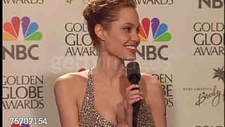 Angelina Jolie at the 1999 Golden Globe Awards atthe Beverly Hilton Stock Footage Video Getty Image