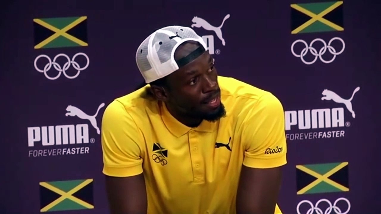 Un journaliste norvégien rap pour Usain Bolt qui le filme... Bonne ambiance aux JO