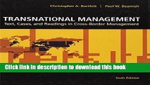 [Popular] Transnational Management: Text, Cases   Readings in Cross-Border Management Hardcover