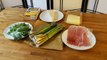 Polenta with Parma ham, cheese and asparagus