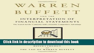 [Popular] Warren Buffett and the Interpretation of Financial Statements: The Search for the