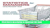 [Download] Statistics for Managers Using Microsoft Excel Plus NEW MyStatLab with Pearson eText  --