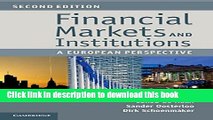 Financial Markets and Institutions: A European Perspective For Free