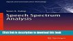[Download] Speech Spectrum Analysis (Signals and Communication Technology) Kindle Free