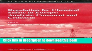 Books Regulation for Chemical Safety in Europe: Analysis, Comment and Criticism Full Online