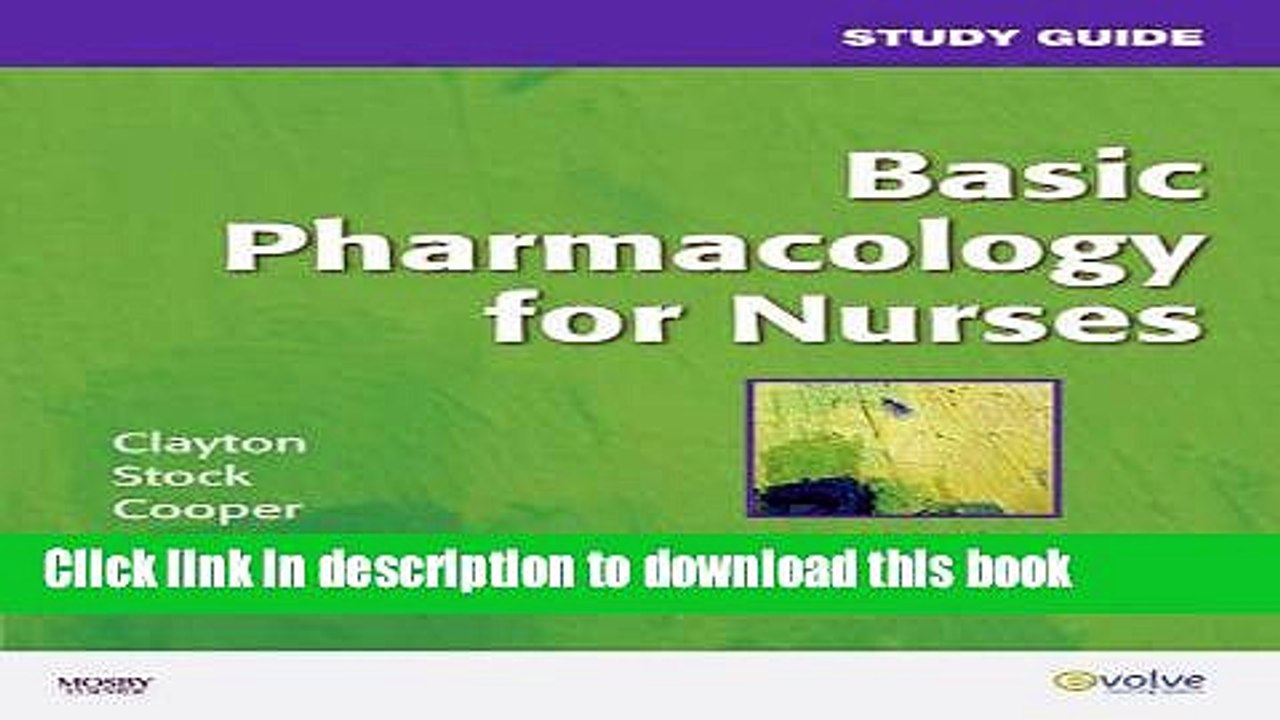 Books Study Guide for Basic Pharmacology for Nurses Full Download