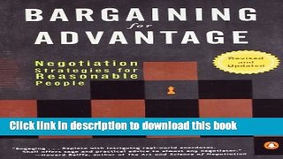 [Popular] Bargaining for Advantage: Negotiation Strategies for Reasonable People Paperback Online