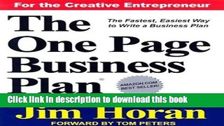 [Popular] The One Page Business Plan: Start with a Vision, Build a Company! [With CDROM] Paperback