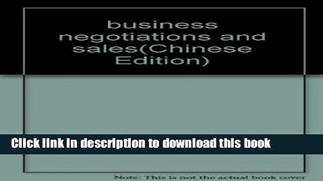 [Download] business negotiations and sales Paperback Online