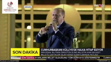 Cumhurbaşkanı Erdoğan, Beştepe'de halka sesleniyor