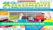 [Download] 25 Quick Formative Assessments for a Differentiated Classroom: Easy, Low-Prep