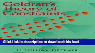 [Popular] Goldratt s Theory of Constraints Hardcover Collection