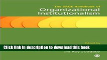 [Download] The SAGE Handbook of Organizational Institutionalism Kindle Free