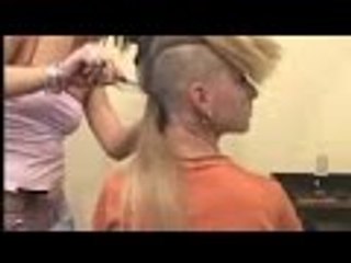 Long blonde hair to an undercut