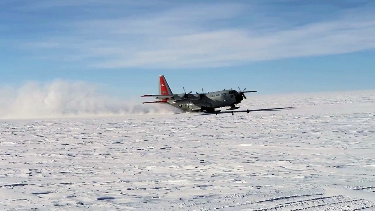 South Pole Plane Takeoff